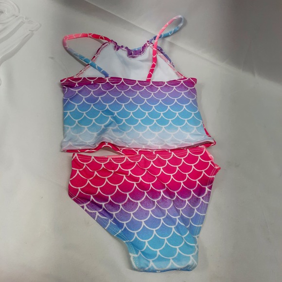 New Bobbie Brooks Multicolor Mermaid Scale Tankini Set 3T - Picture 2 of 5